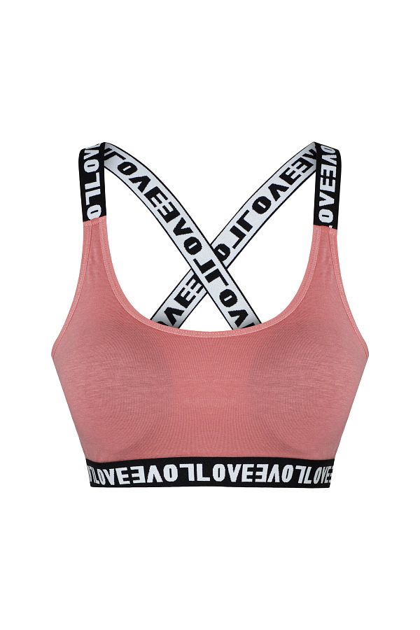 HNX Mink Love Elastic Cross Strap Sports Bra Trendyol