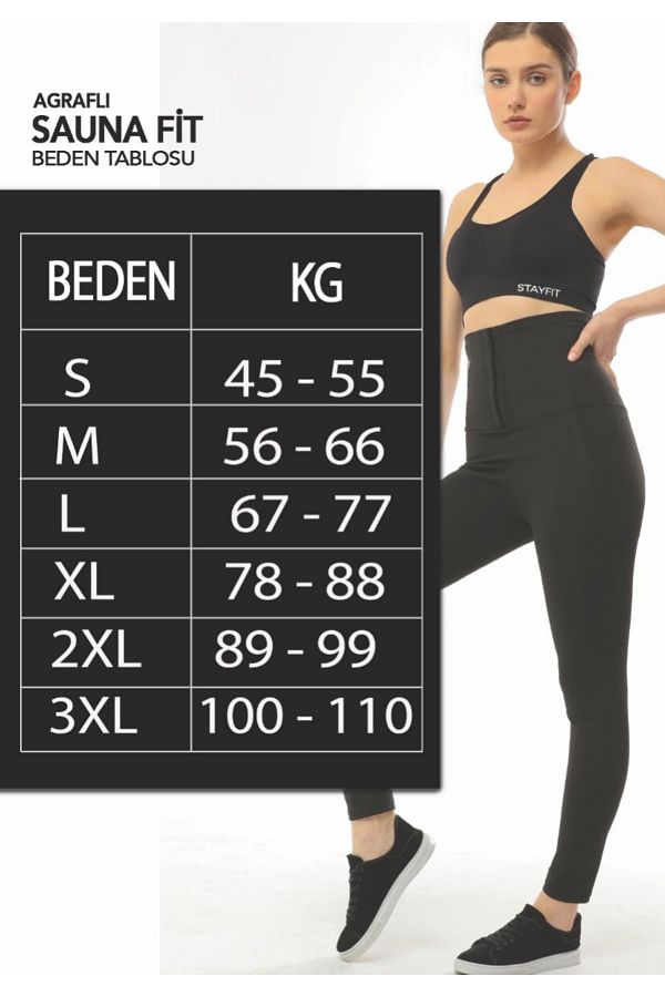 STAYF T Agraphed Sauna Fit Leggings High Waist 1stQuality Polymer Fabric Trendyol