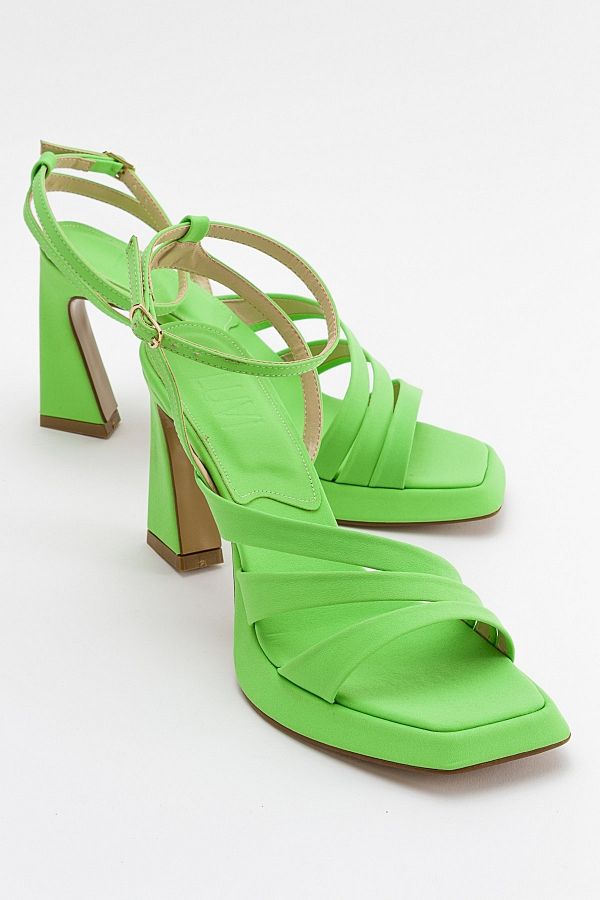 LuviShoes-Dámské vysoké podpatky Flores Pistachio Green 1