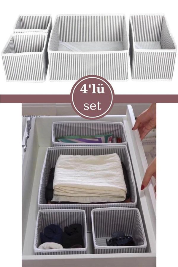 Flosoft-12-Piece 4-Drawer Organizer, Multi-Purpose Organizer Box Set of 4 1