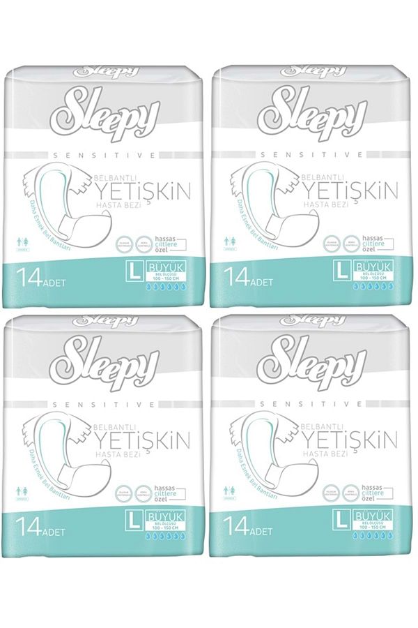 Sleepy-Patient Diapers Set of 4 L Large Size 56 Pieces (4Pk*14) 1