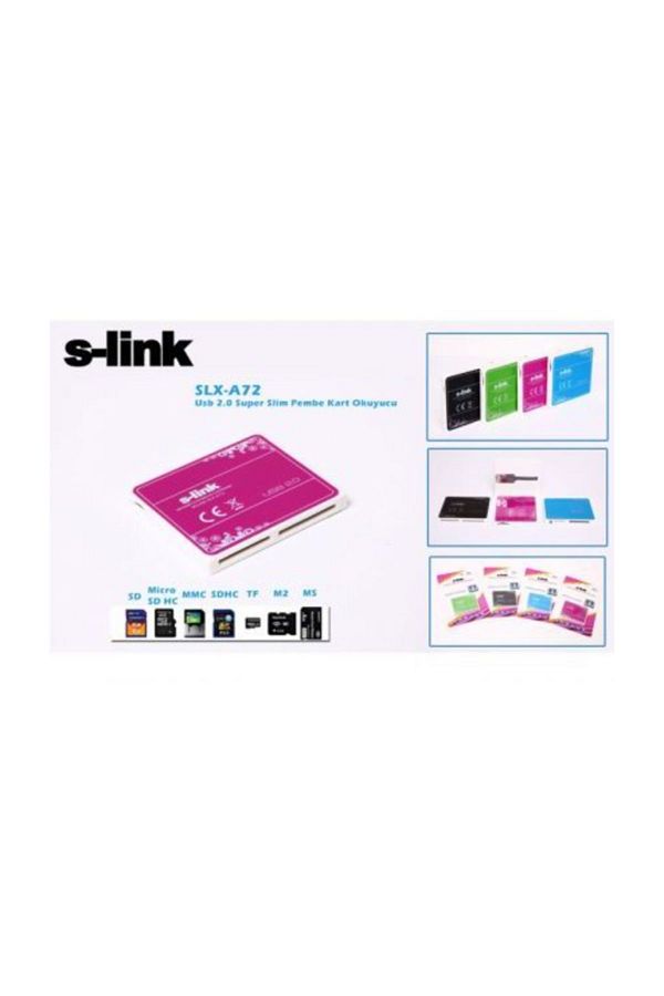S-LINK-S-Link Slx-A72 Usb 2.0 Multi Slim Red Card Read 1
