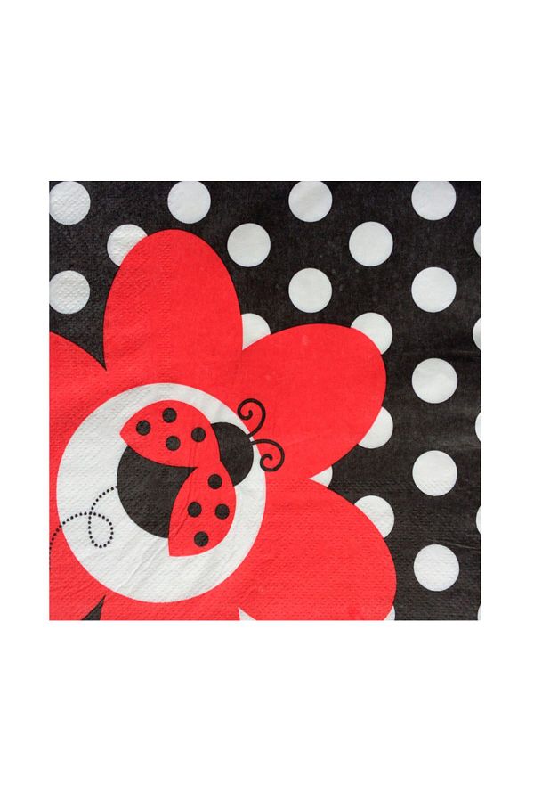 Kazanabil-20 Pieces Ladybug Themed Double Layer Party Napkin 1
