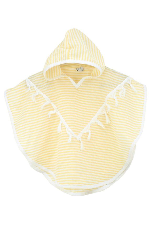 Bedinn-Pestemal Poncho Palace Thin Striped Yellow 1