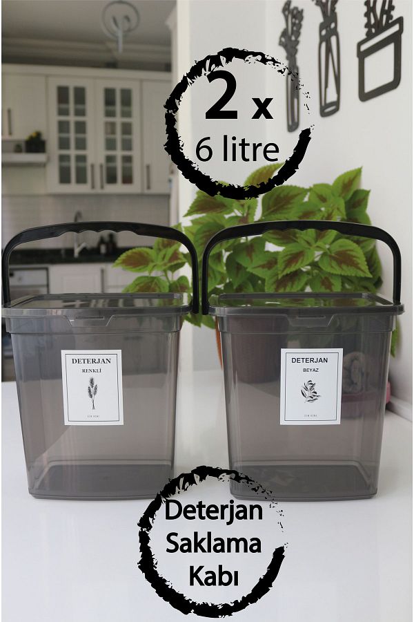 Dem Home-2 Jumbo Size 6 Liter Detergent Storage Container Detergent Box 6 Lt 1