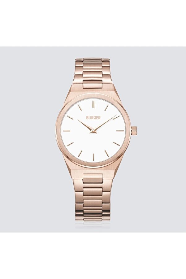Burker Emma Rose Gold White Women's Wristwatch- Trendyol