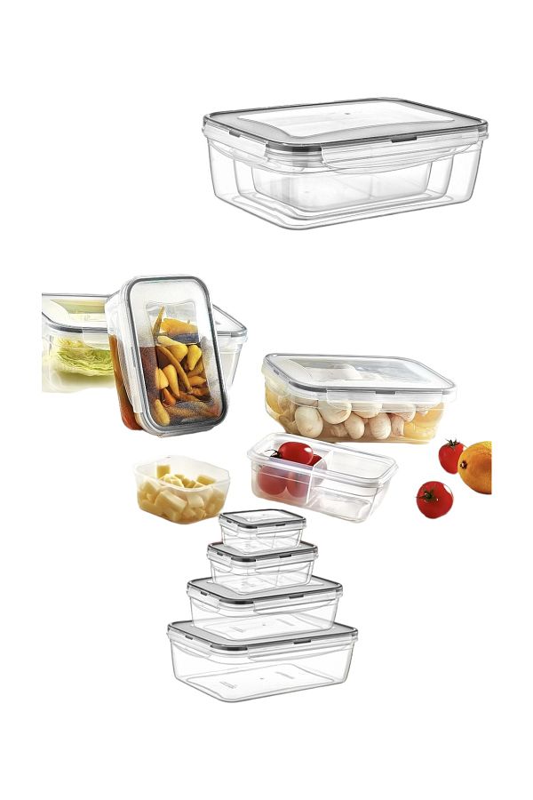 Herza House-Set of 4 Rectangular Fresh Box Storage Containers 1