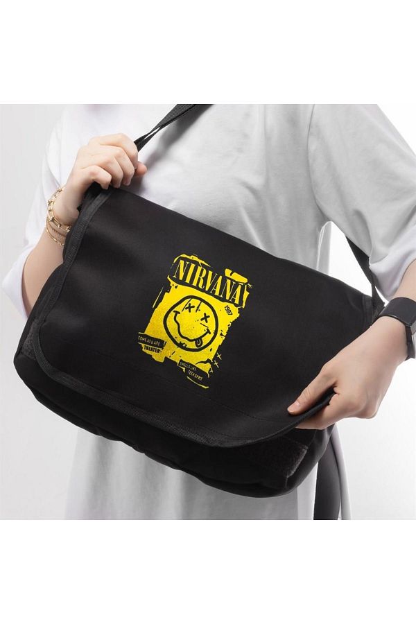 Toum-Poal Rock Series - Nirvana Patterned Unisex Messenger Bag 1