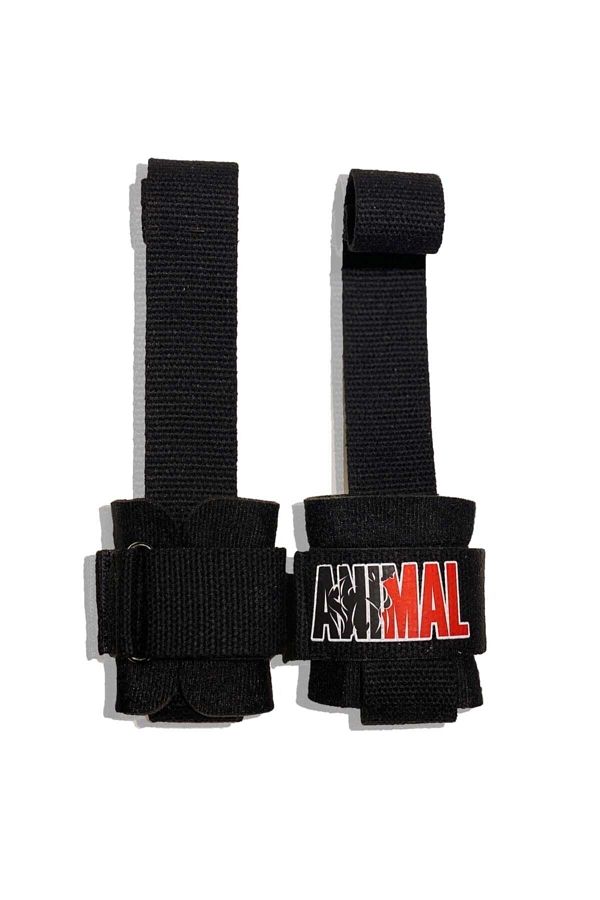 DSport-Black Big Animal Grip Pro Lifting Straps Strong with Wristband 1