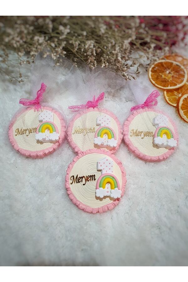 glow moon Doğum Günü Bebek Magneti / 1 Yaş Bebek Magneti / Hediyelik Bebek Magneti