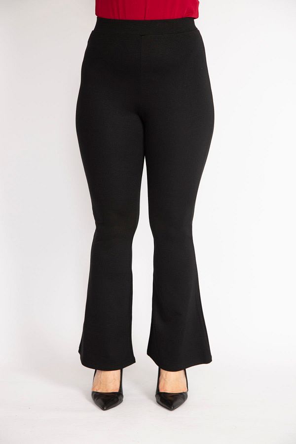 Şans-Damskie czarne legginsy z szerokimi nogawkami w dużych rozmiarach 65n36365 1