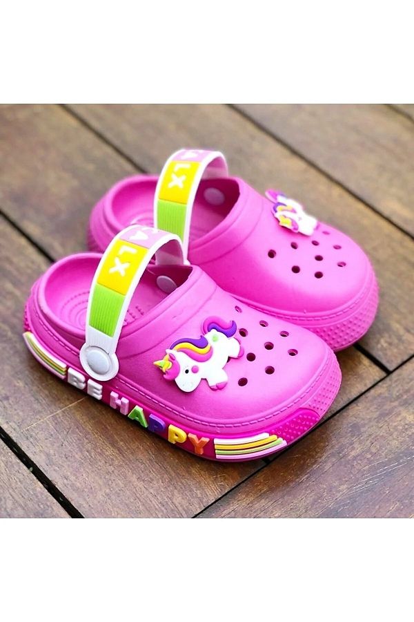 Ege Kids Girls Unicorn Fuchsia Crox Slippers Trendyol