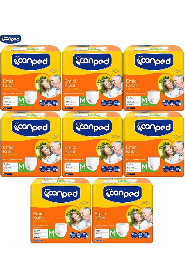 Canped-8-Piece Medium/Medium Absorbent Panties Patient Diaper Set - 80 Pieces 1