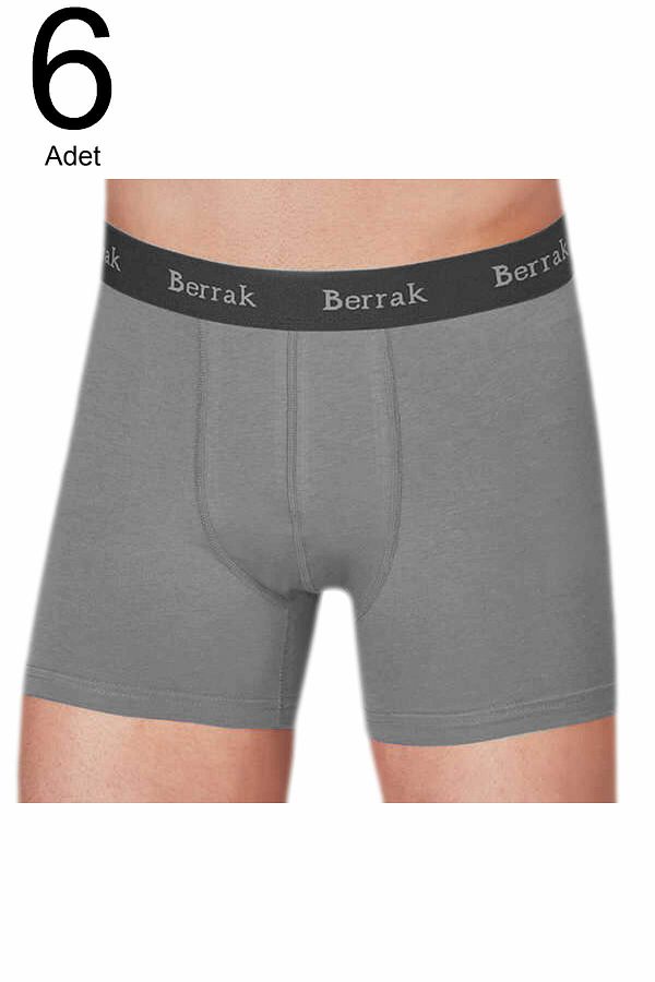Berrak-Ανδρικό γκρι 6 Pack Lycra Modal FlexibleBoxer ELF568BER4476CCM6 1