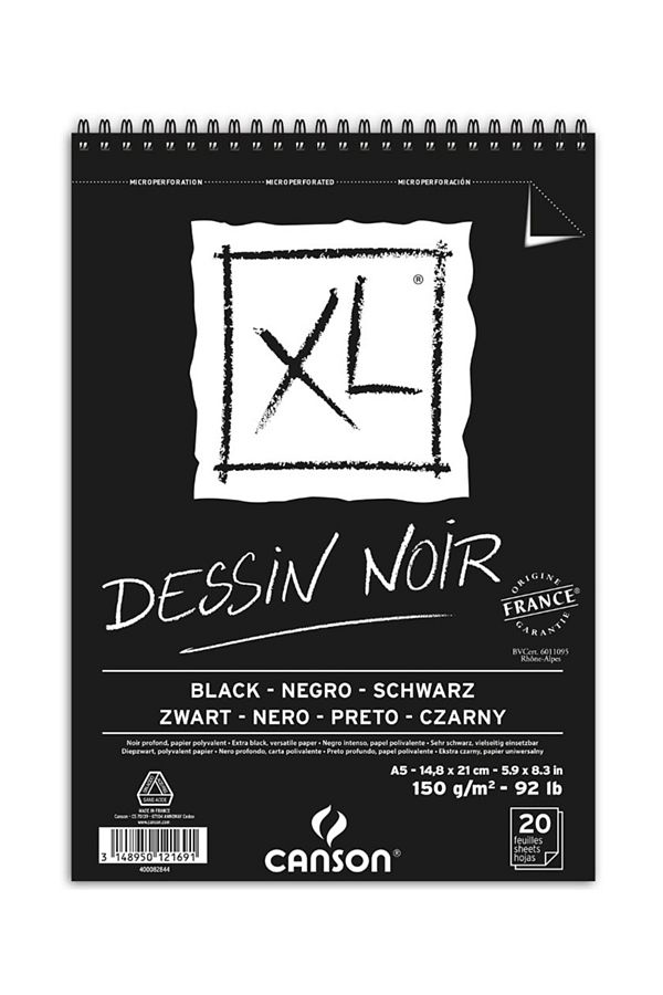 Canson-Xl Noir Black Sketchbook 150 GrA5 20 Yp 1