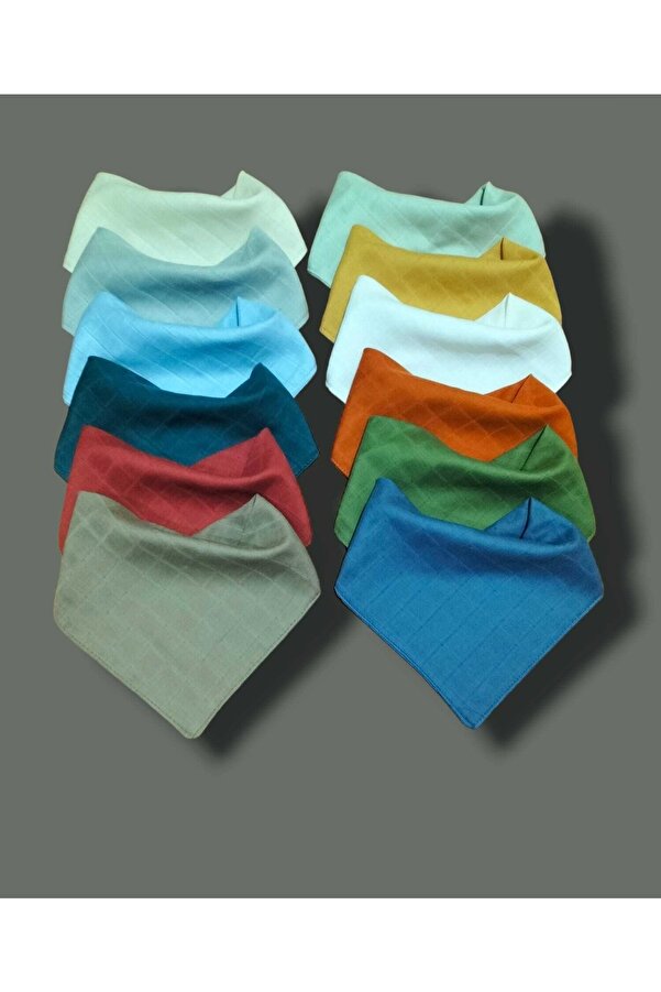 sağel %100pamuk 12li Müslin Yakalık Mama Önlüğü Fular Çift Katlı