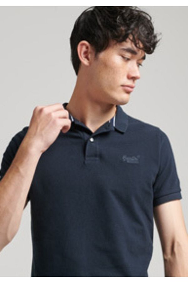 SUPERDRY Polo T shirt Dark blue Regular fit Trendyol
