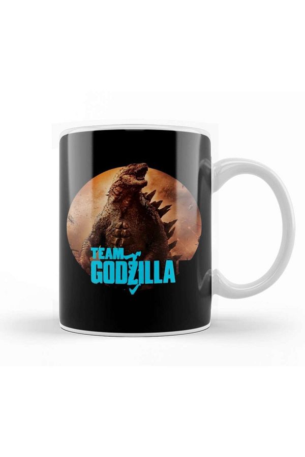 Baskı Dükkanı-Godzilla Vs Kong Team Godzilla Mug Cup Porcelain 1