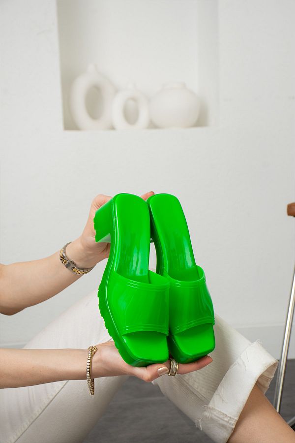 Neon green slippers hotsell