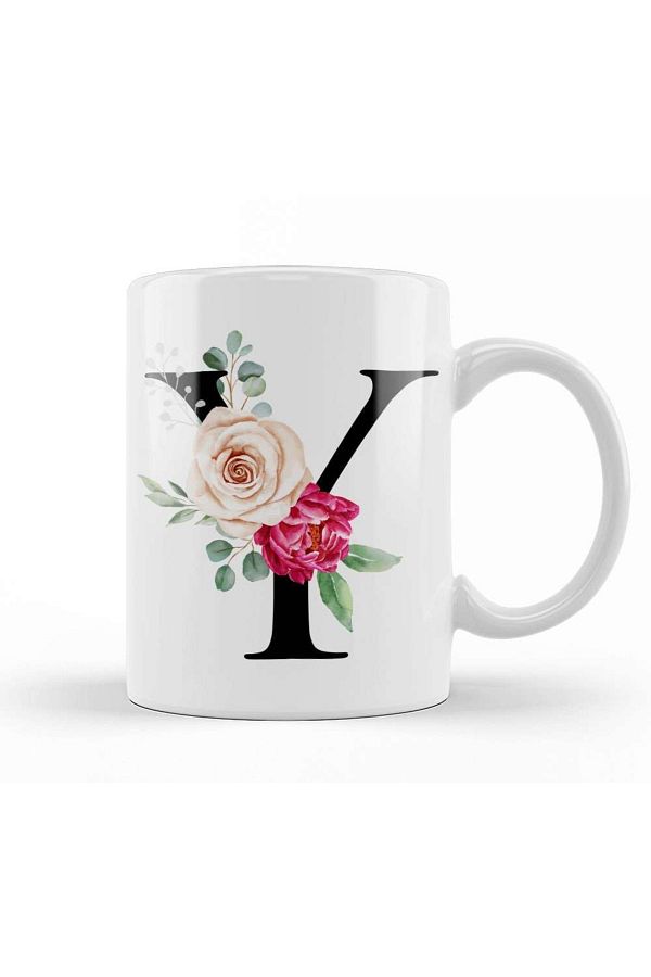 Baskı Dükkanı-Letter Y Mug Cup Porcelain 1