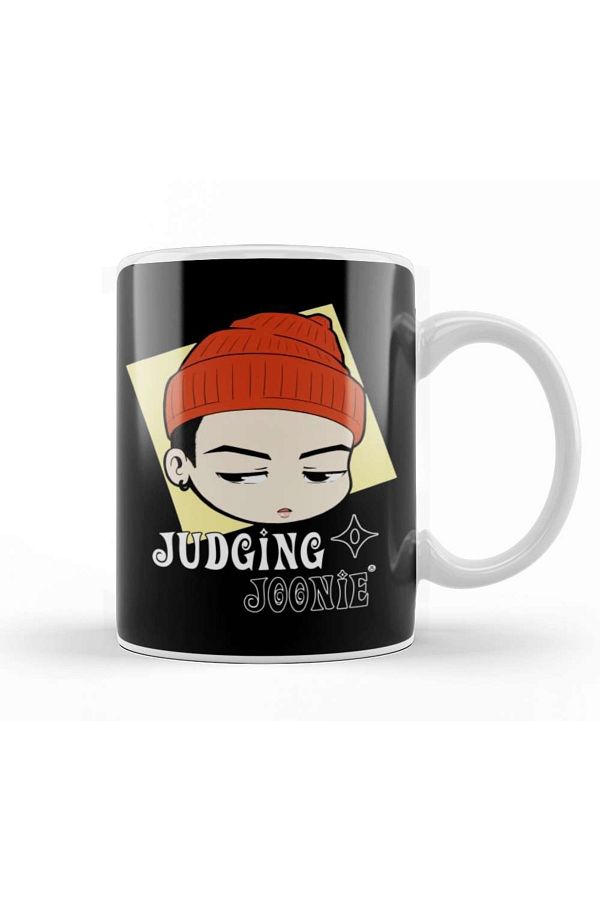 Baskı Dükkanı-Namjoon Chibi Rm Judging Joonie Mug Cup Porcelain 1