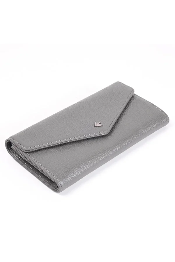 Eminsa-Women's Gray Genuine Leather Wallet 1