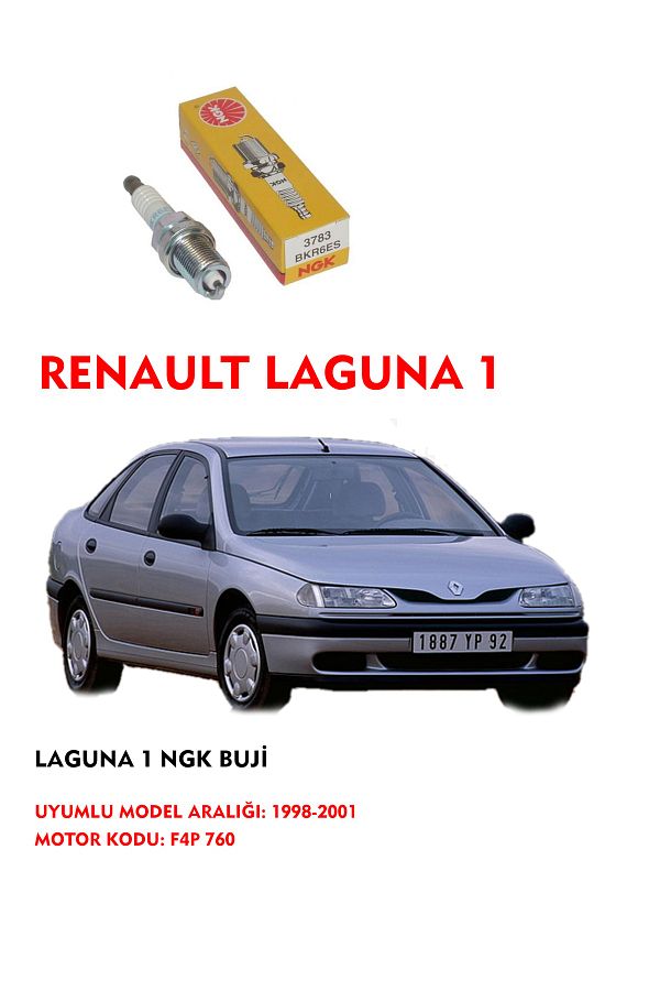 NGK-Laguna 1 2001 Model - F4P 760 Engine Original Spark Plug 1