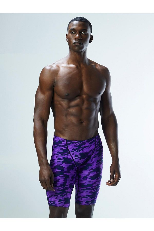 TYR Sport Tyr Durafast Elite Camo Men s Jammer Swimsuit Knee Length Purple Camouflage Pattern Trendyol