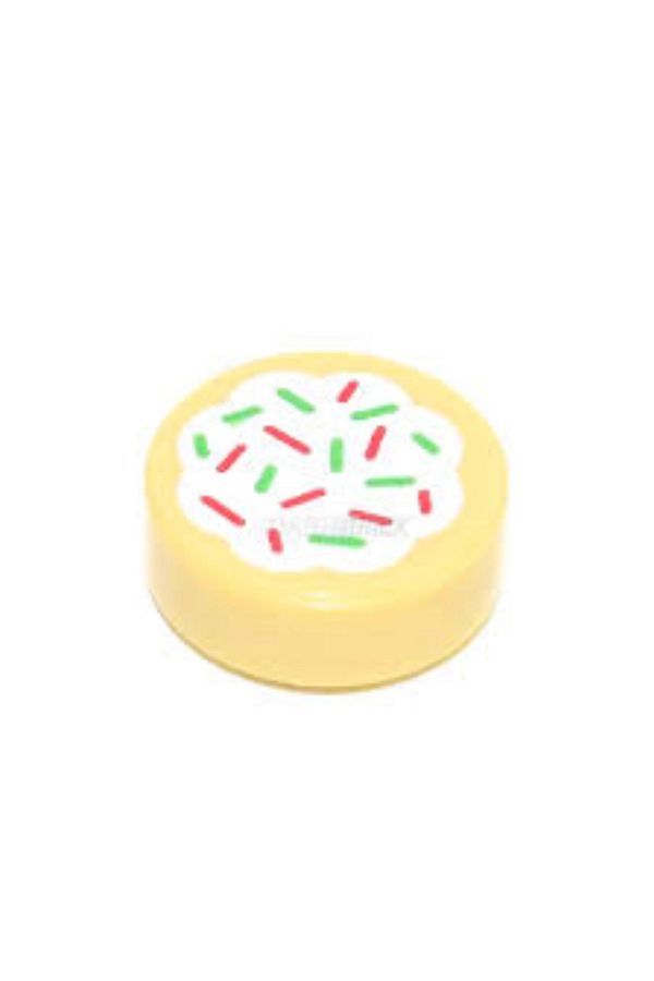 LEGO-Original Custom Accessory Creator Tile 2 x 2 Printed Round Tiles Tan Cookie Cookie 2 pieces 1