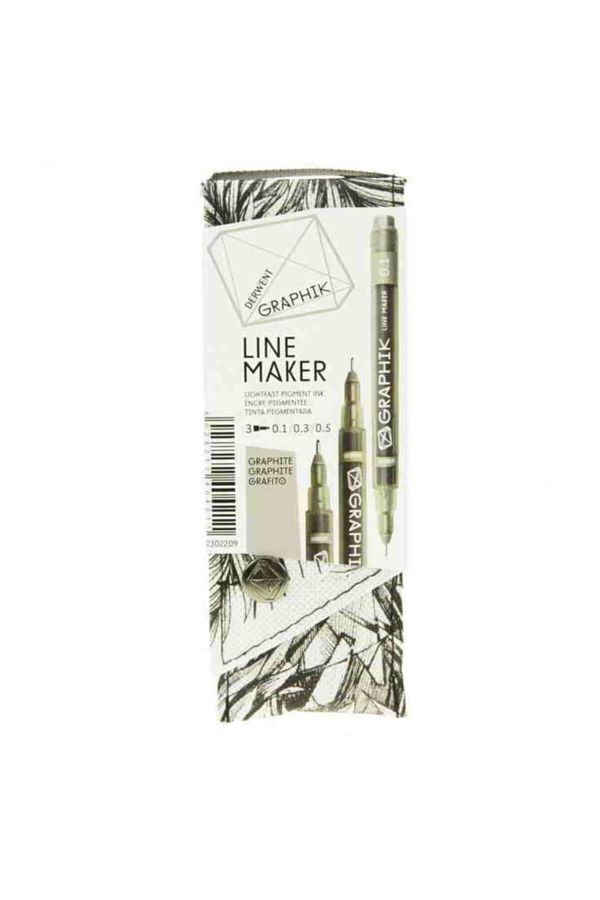 Derwent-Graphik Line Maker Technical Drawing and Graphic Pen Set of 3 Graphite 1