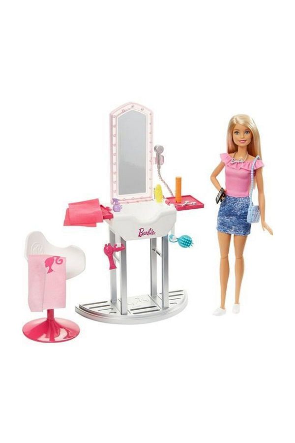 Barbie Yellow Hair Hairdresser Play Set and Accessories FJB36 DVX51 Trendyol