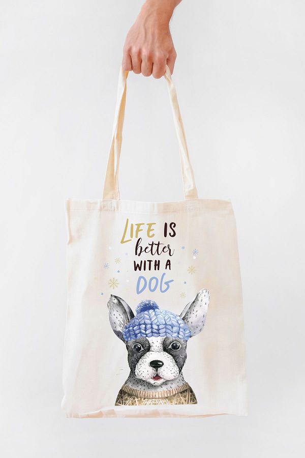 PEKSHOP Dog Themed Printed Shoulder Bag Tote Bag Trendyol