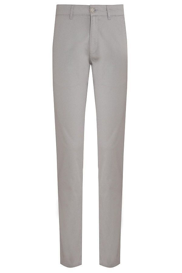 Hatemoğlu-Gray Regular Fit Patterned Cotton Side Pocket Canvas Trousers 1