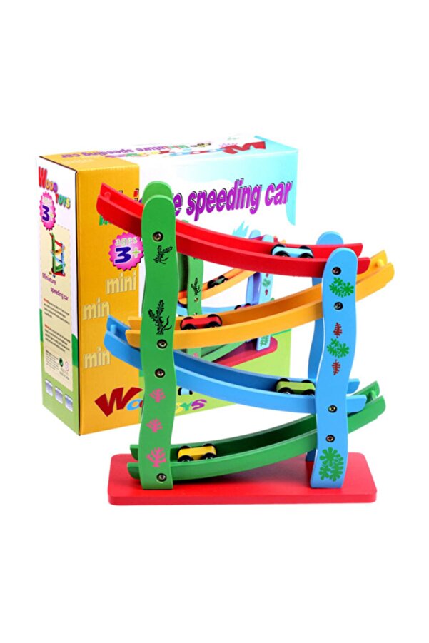 DOĞAL AHŞAP OYUNCAKLAR Ahşap Minyatür Hız Rampa Araba Çocuk Bebek Oyuncak Organik Sağlıklı