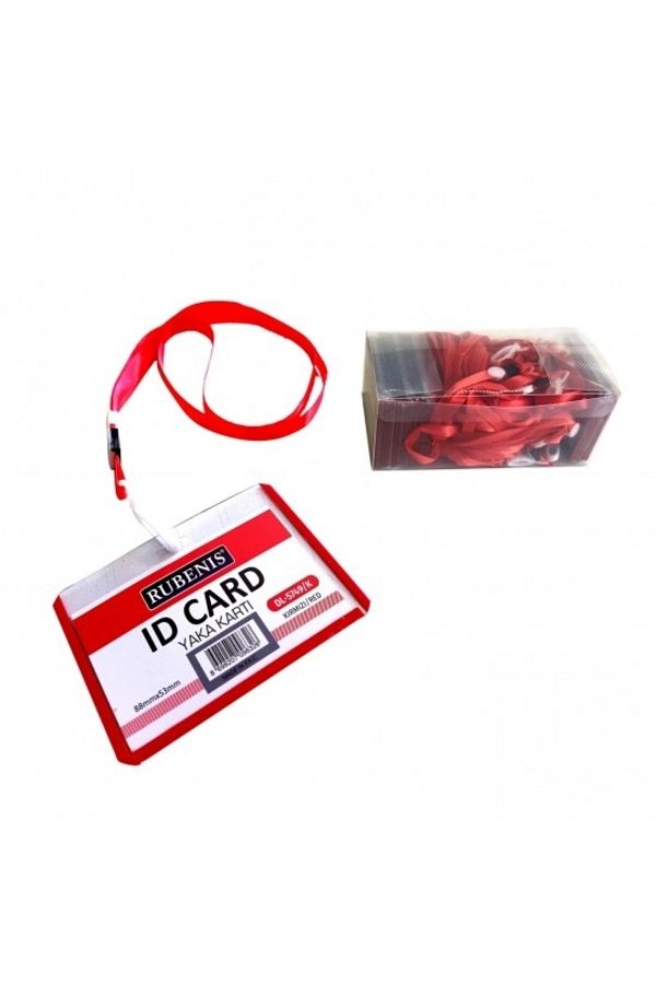 Rubenis-Name Badge with String Red DL-5749 - Pack of 50 1