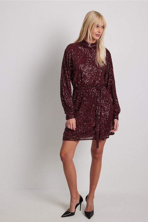 Belted sequin dress sale