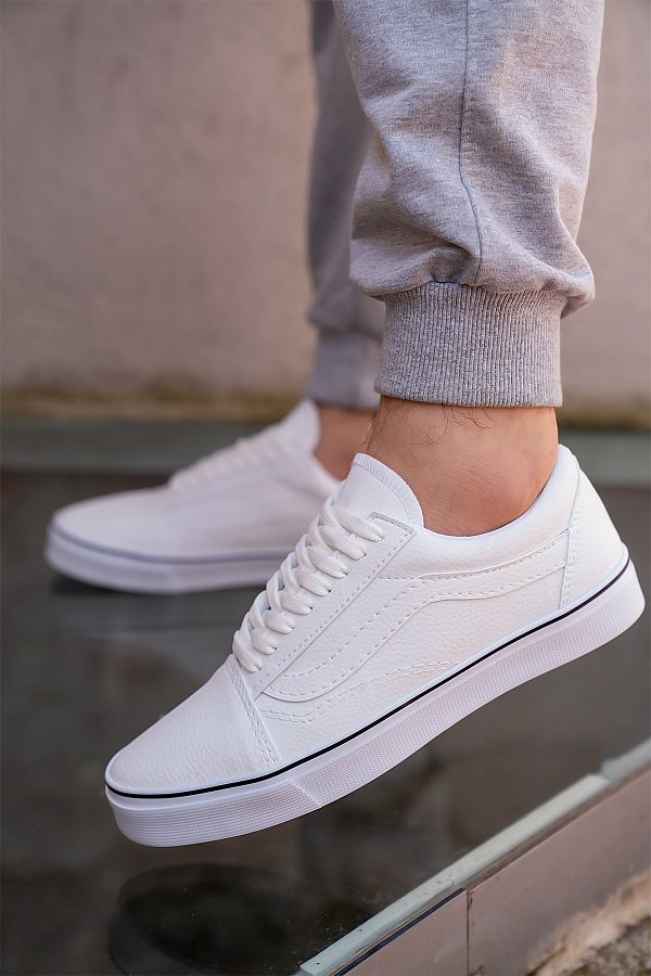 Gray and white vans shoes hot sale