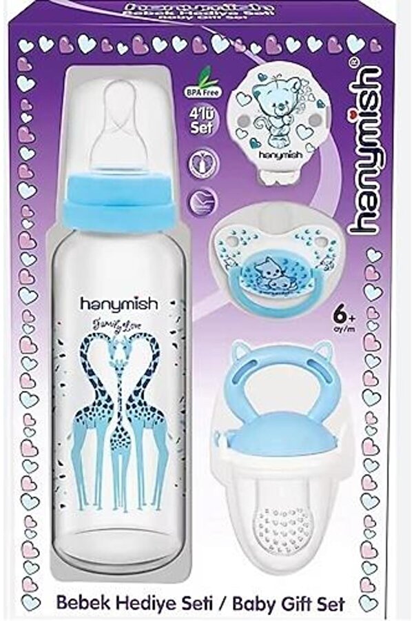 Hanymish 653 4'lü Bebek Hediye Seti (MAVİ)