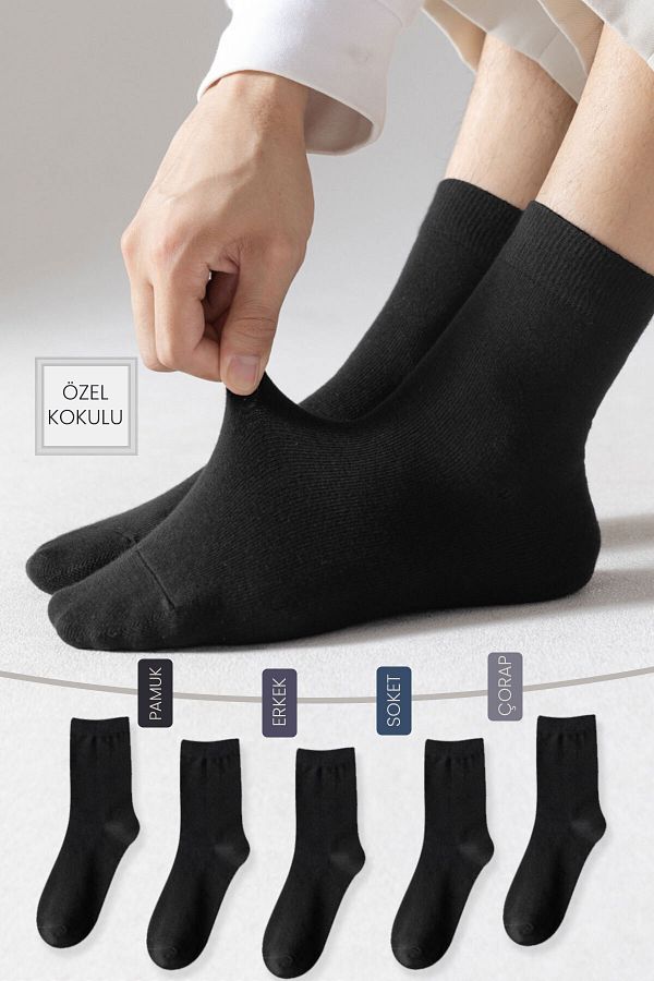 Color Socks 5 Pack Black Premium Men s Socks NO SWEATING