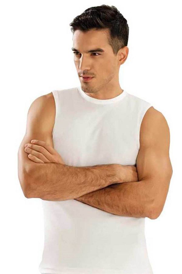 Tutku-White Crew Neck Zero Sleeve Men's Athlete 1