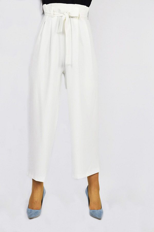 Bym Fashion-Women's White Trousers 174 1