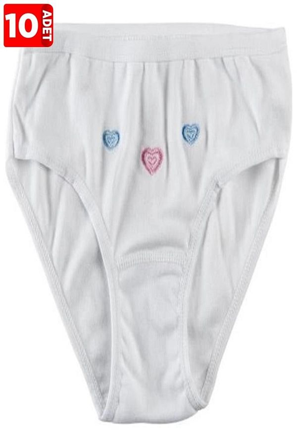 Tutku-Pack of 10 100% Cotton Panties with embroidery 1