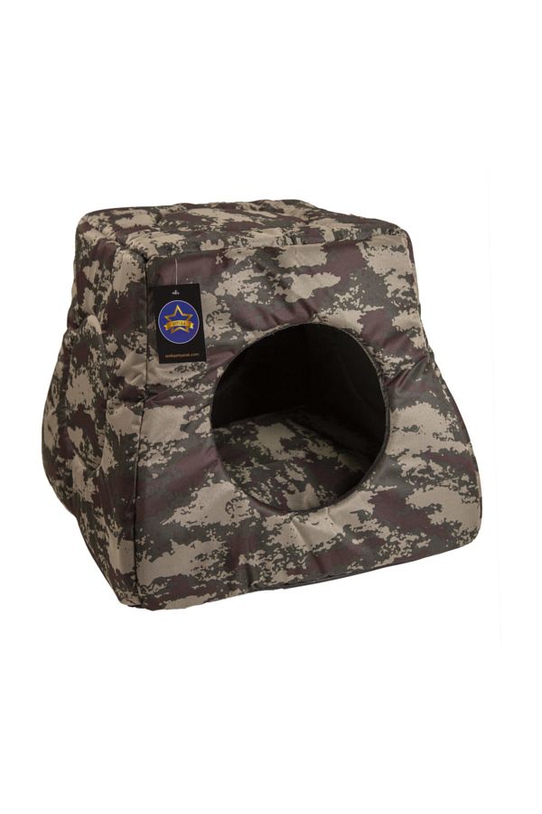 Stella-Three Function Camouflage Patterned Cat Bed 1
