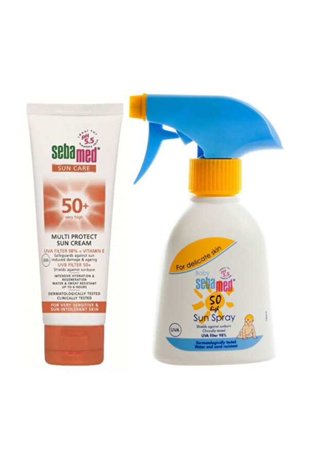 Sebamed Spf 50+ Güneş Kremi 75 ml + Bebe Güneş Spreyi Spf 50 200 ml 7777777175530