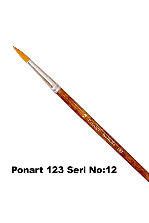 Ponart-123 Series Synthetic Brush (Pointed Tip) No-12 1pc 1