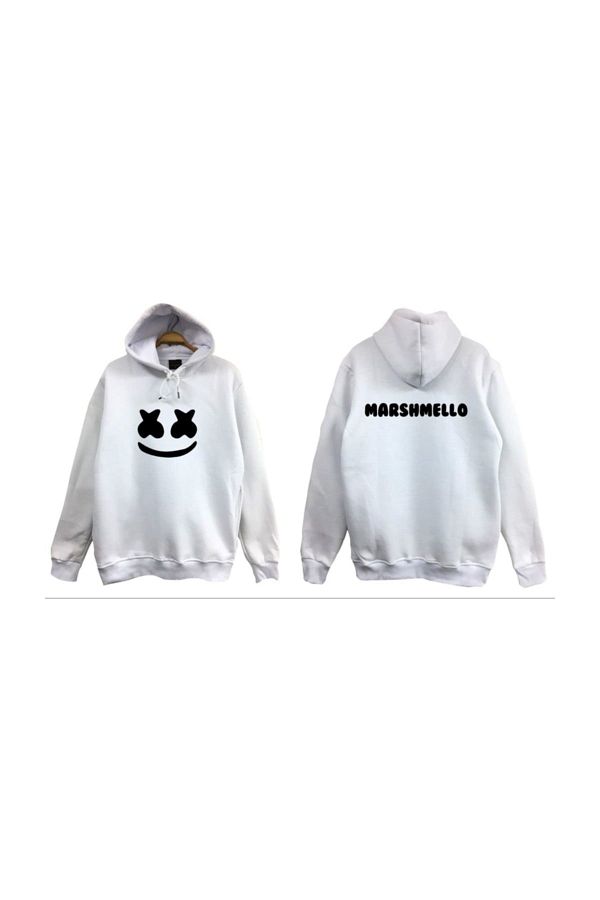 fame stoned Marshmello Printed Hooded Sweatshirt Trendyol