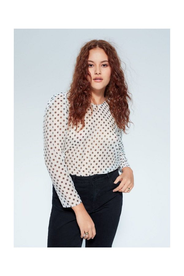 Violeta by MANGO Blouse White Plus Size Trendyol