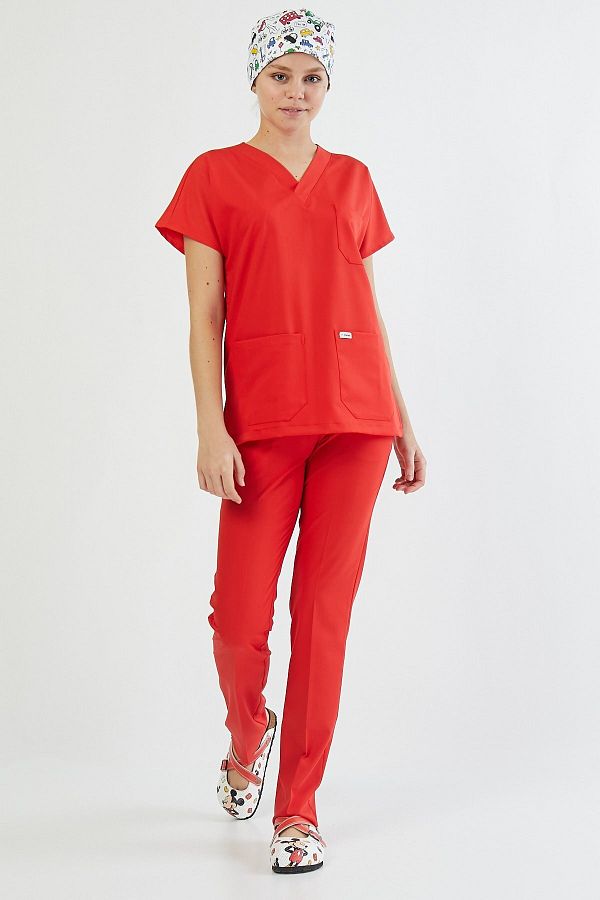 Owlet Medikal-Set uniformă chirurgicală cu flori de rodie Lycra 1