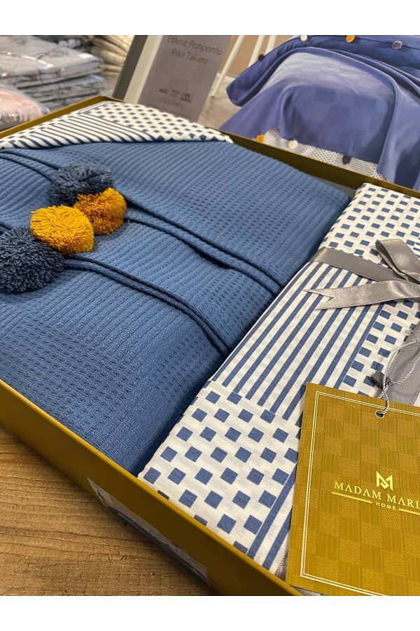 argehome-Indigo Double Pompom Pique Set 1