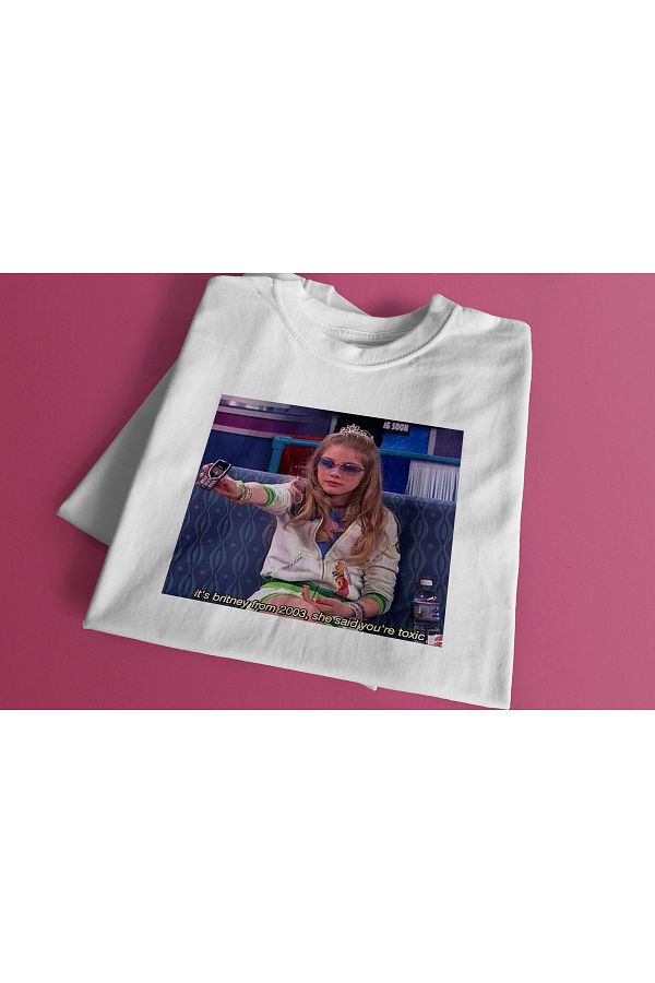 rebelberi-Oversize Unisex Britney Spears Toxic Written Black T-shirt Tee T-shirt 1